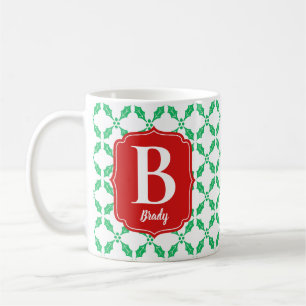 Holly Verlasse Pattern Red and Green Holiday Kaffeetasse