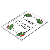 Holly Verlasst Holly beries Urlaub Notizblock (Linke Seite)