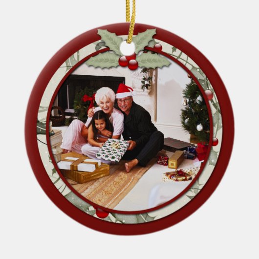 Holly Verschletoe Foto von From Our House to Yours Keramik Ornament (Vorne)