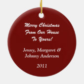 Holly Verschletoe Foto von From Our House to Yours Keramik Ornament (Hinten)