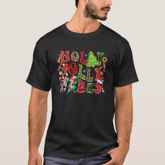 Holly Vibes Jolly Merry Christmas Tree Buffalo Pla T-Shirt