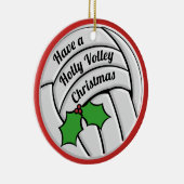 Holly Volley Christmas Volleyball Keramikornament (Rechts)