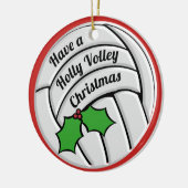 Holly Volley Christmas Volleyball Keramikornament (Links)