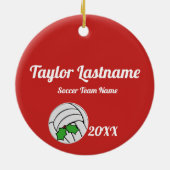 Holly Volley Christmas Volleyball Keramikornament (Hinten)