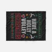 Holly Volley Volleyball Ugly Christmas Xmas Mens W Fleecedecke (Vorderseite (Horizontal))