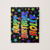"HOLLY" Vorname, Spaß "GLÜCKLICHER GEBURTSTAG" Puzzle (Vertikal)