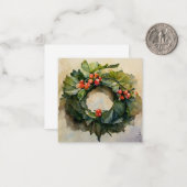 Holly Weihnachtskranz Mitteilungskarte (Vorderseite/Rückseite Beispiel)