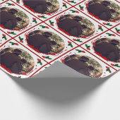 Holly White Red Family Foto Weihnachten Geschenkpapier (Ecke)