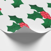 Holly White Wrapping Paper Geschenkpapier (Ecke)
