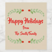 Holly Wine Label Weinetikett (Einzelnes Label)