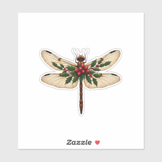 Holly Winged Dragonfly Aufkleber (Blatt)