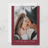 HOLLY Winter Christmas Burgundy Brautparty Einladung (Rückseite)