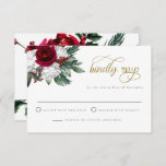 HOLLY Winter Christmas Burgundy Floral RSVP Card Einladung<br><div class="desc">Die Hochzeitskarte RSVP mit weinroten und weißen Winterfloralen und einem eleganten Kalligraphie-Schriftart. Editieren Sie einfach den Text für Ihre Veranstaltung. Diese UAWG ist perfekt für Ihr wüstenböhmisches oder rustikales Ereignis. Ändern Sie einfach die Farbe auf der Rückseite,  um ein beliebiges Farbschema zu erhalten.</div>