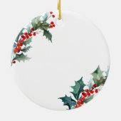 Holly Winter Floral Personalisiert Girl Baptisse Keramik Ornament (Hinten)