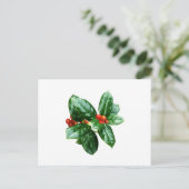 Holly with Berries Postkarte (Stehend Vorderseite)