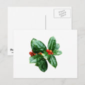 Holly with Berries Postkarte (Vorne/Hinten)