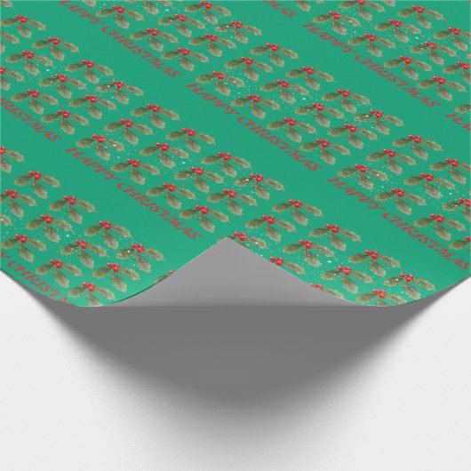 Holly Wrapping Paper Geschenkpapier (Ecke)