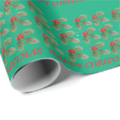 Holly Wrapping Paper Geschenkpapier (Rolleneckpunkt)