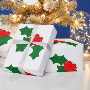 Holly Wrapping Paper Geschenkpapier