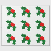 Holly Wrapping Paper Geschenkpapier (Flach)
