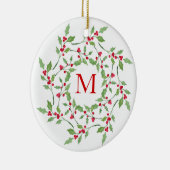 Holly Wreath 2 Keramik Ornament (Rechts)