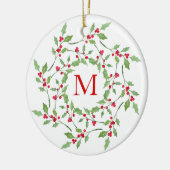 Holly Wreath 2 Keramik Ornament (Links)