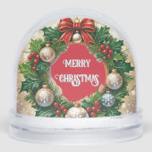 Holly Wreath auf Gold-Kundenempfehlung Schneekugeln (Vorderseite)