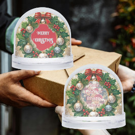 Holly Wreath auf Gold-Kundenempfehlung Schneekugeln