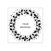 Holly Wreath + Benutzerdefinierter Text bzw. Namen Gummistempel (Prägung)