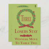 Holly Wreath Bunco Table Card #3 Postkarte (Vorne/Hinten)