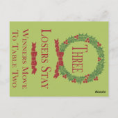 Holly Wreath Bunco Table Card #3 Postkarte (Rückseite)