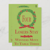Holly Wreath Bunco Table Card #4 Postkarte (Vorne/Hinten)