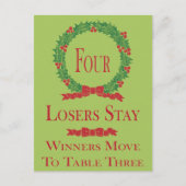 Holly Wreath Bunco Table Card #4 Postkarte (Vorderseite)