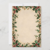 Holly-Wreath-Center-Rahmen Einladung (Rückseite)
