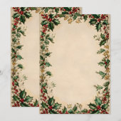Holly-Wreath-Center-Rahmen Einladung (Vorne/Hinten)