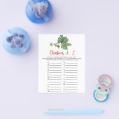 Holly Wreath Christmas A-Z Game Card Flyer (Einzeln)