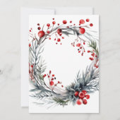 Holly Wreath Christmas Card Feiertagskarte (Rückseite)