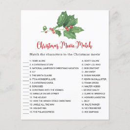Holly Wreath Christmas Movie Match Game Card Flyer