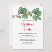 Holly Wreath Christmas Party Einladung (Vorderseite)