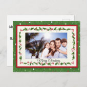 Holly Wreath Christmas Postcard - Benutzerdefinier Feiertagspostkarte (Vorne/Hinten)