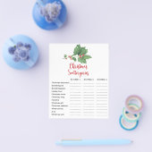 Holly Wreath Christmas Scattergories Game Card Flyer (Einzeln)