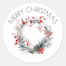 Holly Wreath Christmas Sticker