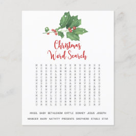 Holly Wreath Christmas Word Search Game