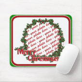 Holly-Wreath-Circle-Foto Mousepad (Mit Mouse)