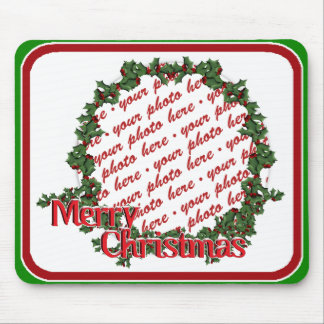 Holly-Wreath-Circle-Foto Mousepad