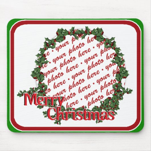 Holly-Wreath-Circle-Foto Mousepad (Vorne)
