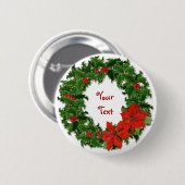 Holly Wreath Customize Button (Vorne & Hinten)
