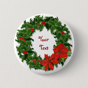 Holly Wreath Customize Button