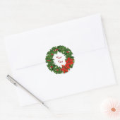 Holly Wreath Customize Runder Aufkleber (Umschlag)
