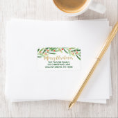 Holly Wreath Frohe Weihnachten Adressaufkleber (Insitu)